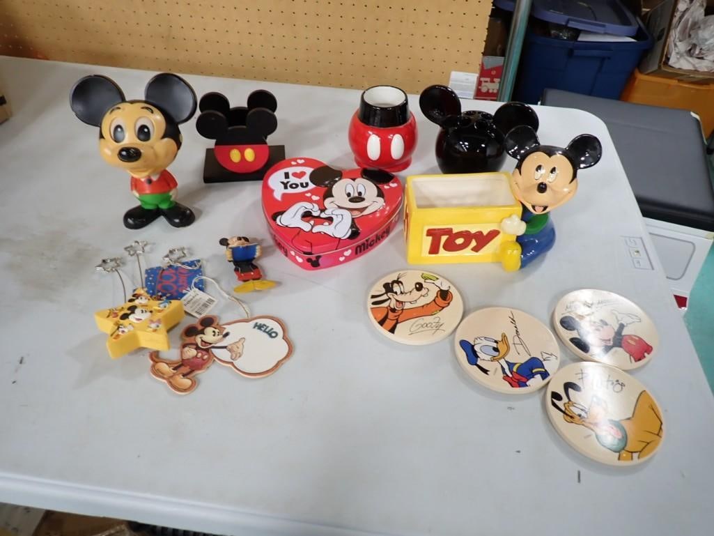 Disney Mickey Mouse Lot including Pull String Mickey Mouse that Talks - it works (1 of 7)
