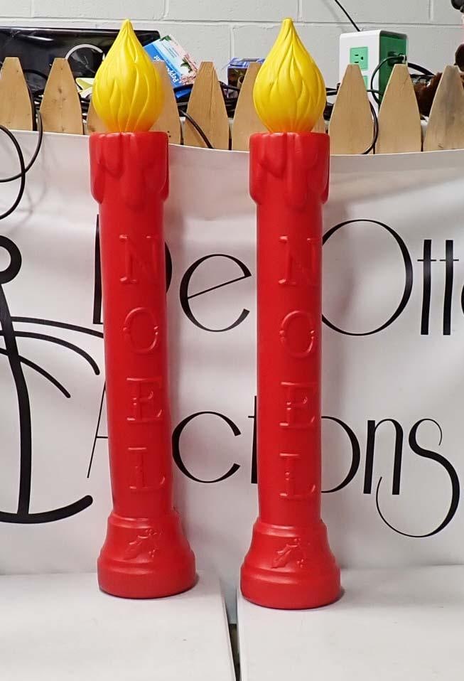 2 Vtg Blow Mold Candles "Noel" 1988 TPI (1 of 5)