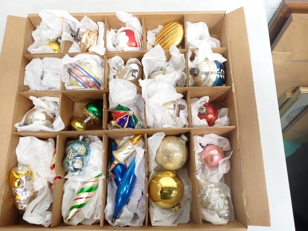 Lot of vintage Glass Christmas Ornaments - assorted shapes - very fragile (1 of 7)