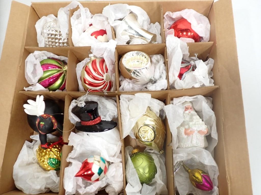 Lot of vintage Glass Christmas Ornaments - assorted shapes - very fragile (1 of 6)