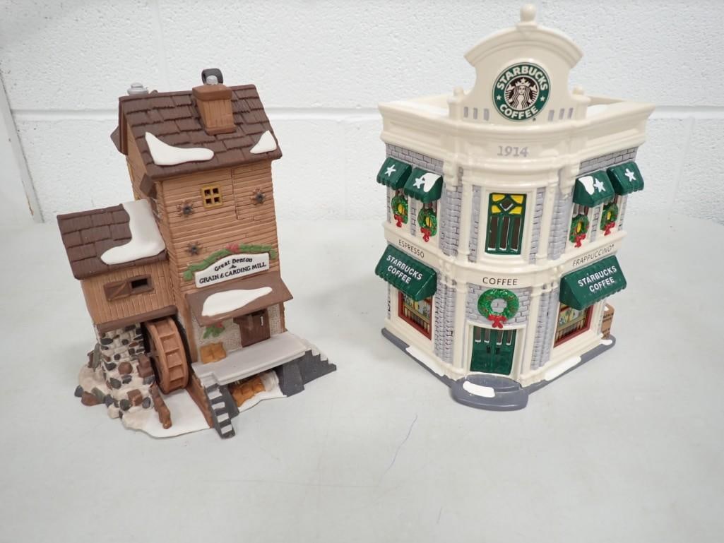2 Dept 56 Buildings incl Starbucks Coffee The Original Snow Village and Great Denton Mill Dickens Vi (1 of 12)
