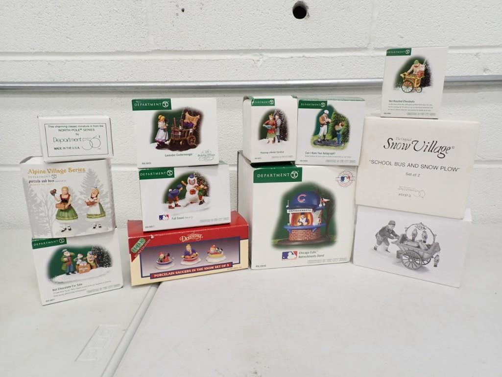 Dept 56 Accessories incl Alpine Village Series Pretzels and Beer, Chicago Cubs Refreshments Stand (1 of 5)