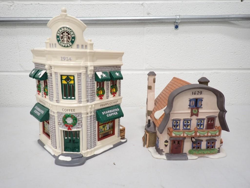 2 Dept 56 incl Metterniche Wurst Alpine Village Series and Starbucks Coffee the Original Snow Villag (1 of 8)