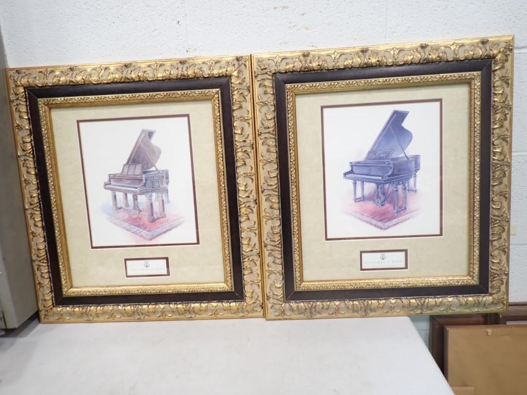 2 Steinway & Sons Piano Prints Nicely Framed 20" x 23" (1 of 8)