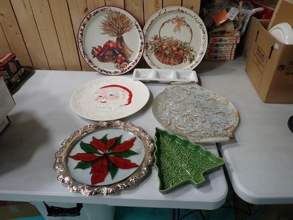 Serving Trays incl Christmas Tree Shaped, Santa Platter, Divided Dish, etc (1 of 11)