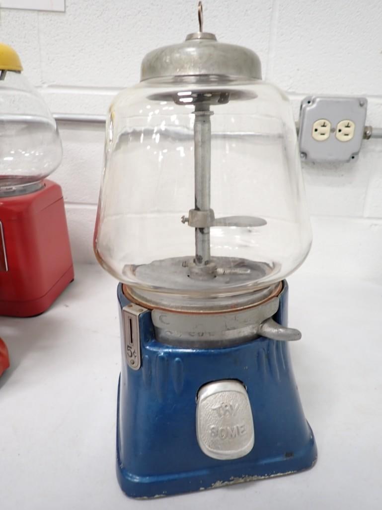 Vintage Gumball Machine with key - blue (1 of 4)