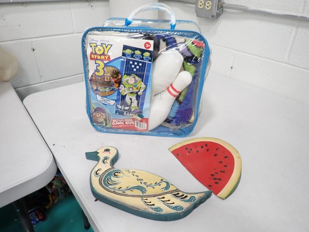 Misc. Lot including Toy Story Bowling Game Rug, Home Decor (1 of 4)