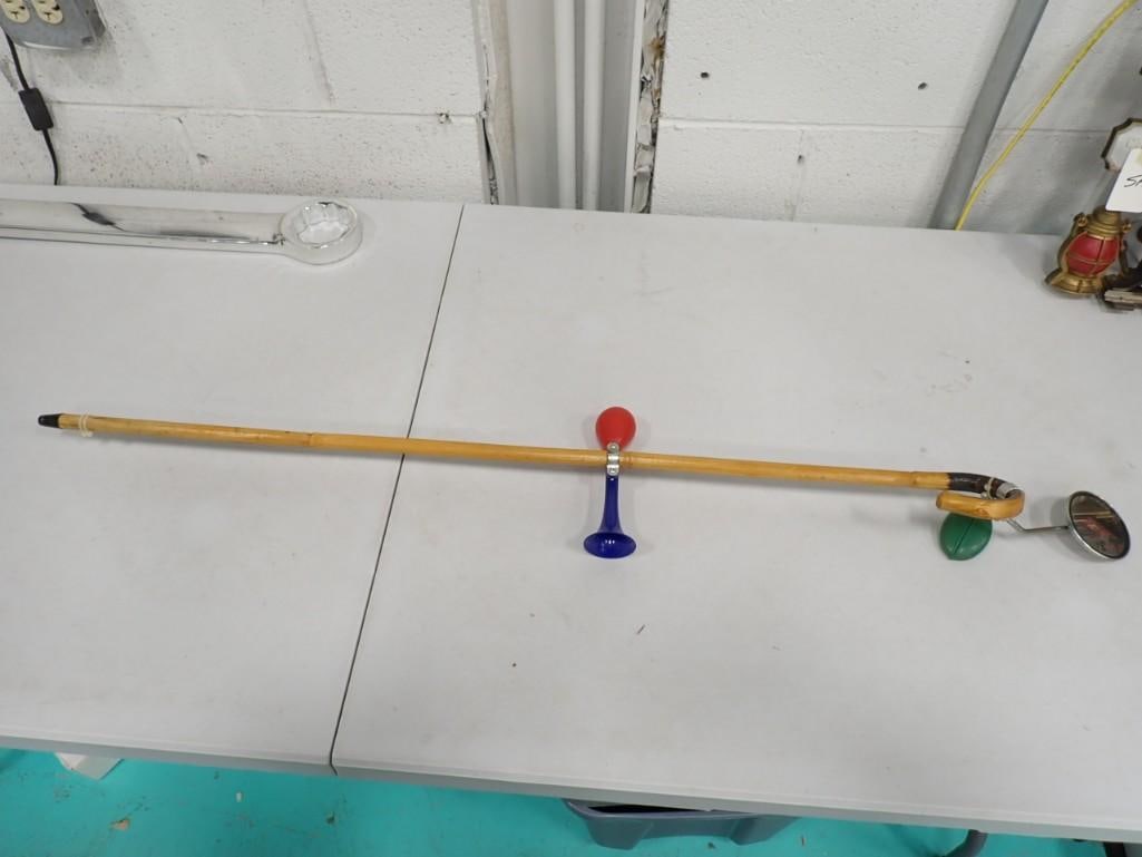 Novelty Walking Cane with built in horn and rear view mirror (1 of 3)