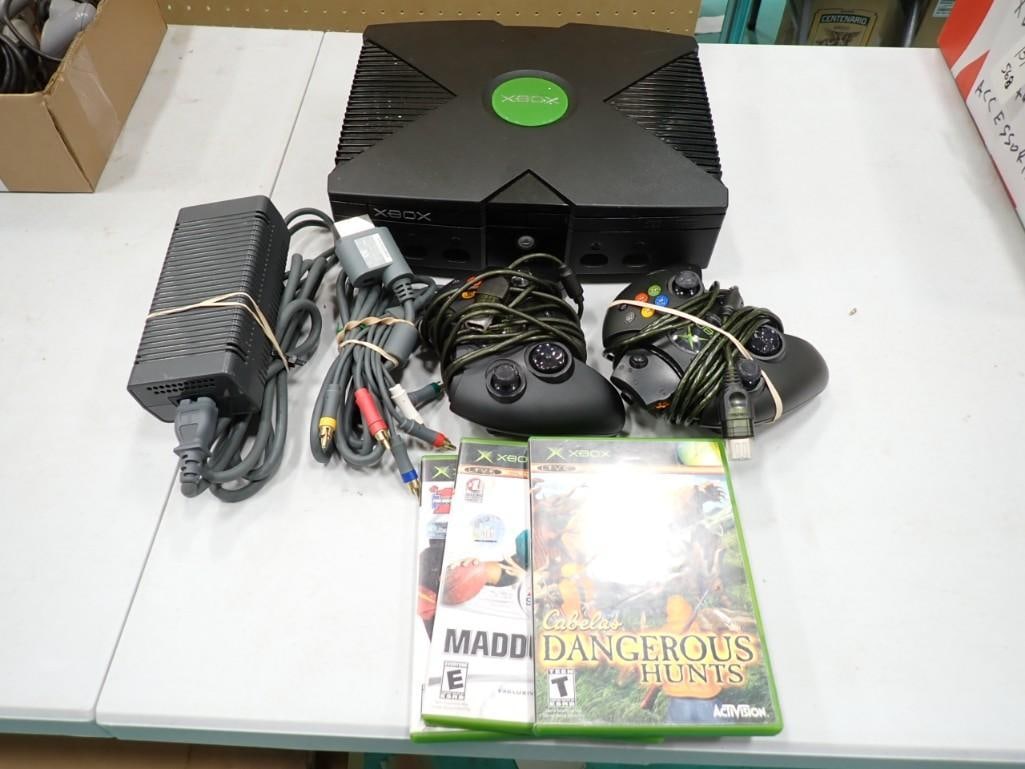 Microsoft XBox System with controllers, EA Sports Madden, NHL, Cabella's Dangerous Hunt (1 of 4)