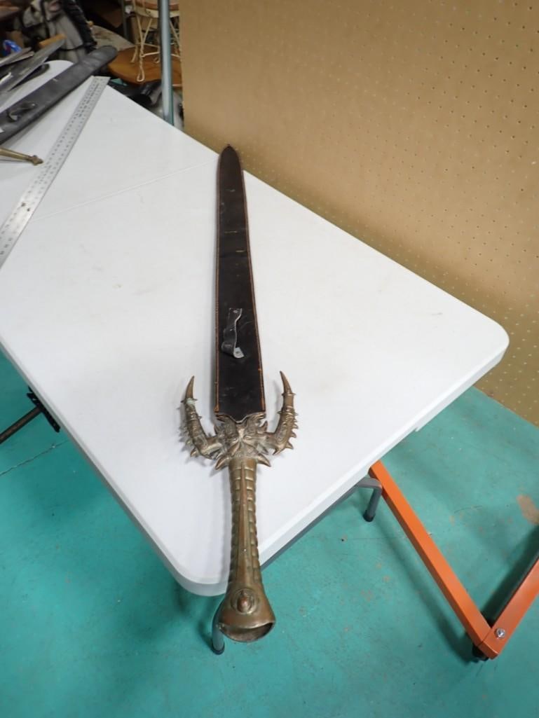 Ornate Medieval style long sword with sheath - measures roughly 48" (1 of 5)