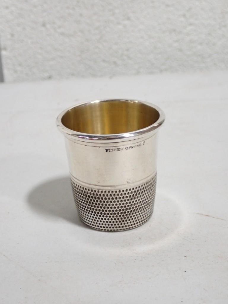 Fisher Sterling Silver Thimble Form Jigger Shot Glass (1 of 6)