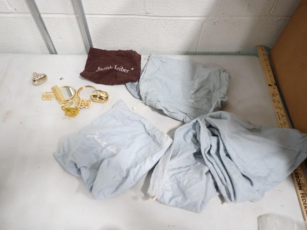 Judith Leiber Accessories incl 2 Hand Mirrors, a Bunny Rabbit Form Rhinestone Pill box, a Seated Bud (1 of 10)