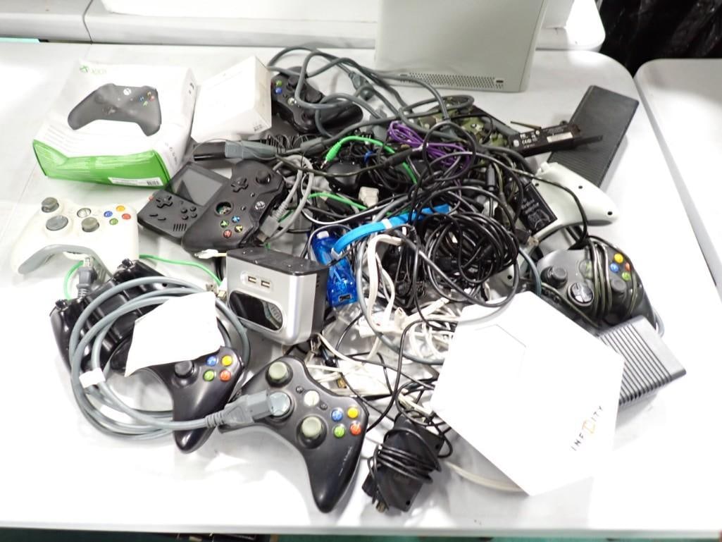 Video Game accessory lot including controllers, cords, etc. (1 of 3)