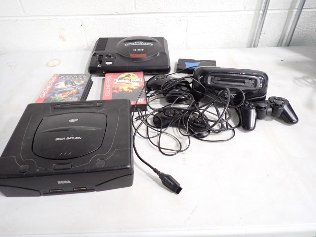 Sega Video Game Lot including Sega Saturn, Sega Genesis, 32X Add-on, Controllers, Games (1 of 4)