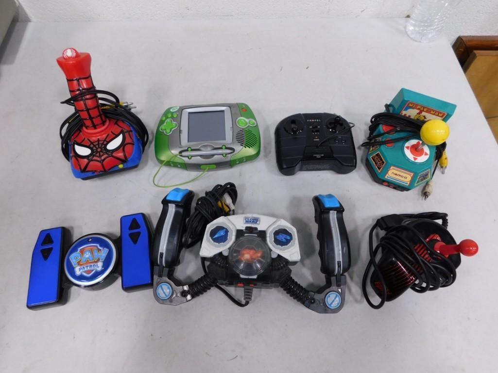 Video Game lot including TV Plug In Spiderman, Ms. Pac-Man, Star Wars Clone Wars (1 of 7)