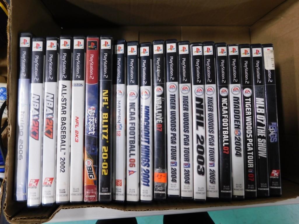 PlayStation 2 Video Game lot including NFL Blitz, Tiger Woods, NBA 2K7, MLB 07, The Bigs, etc. (1 of 1)