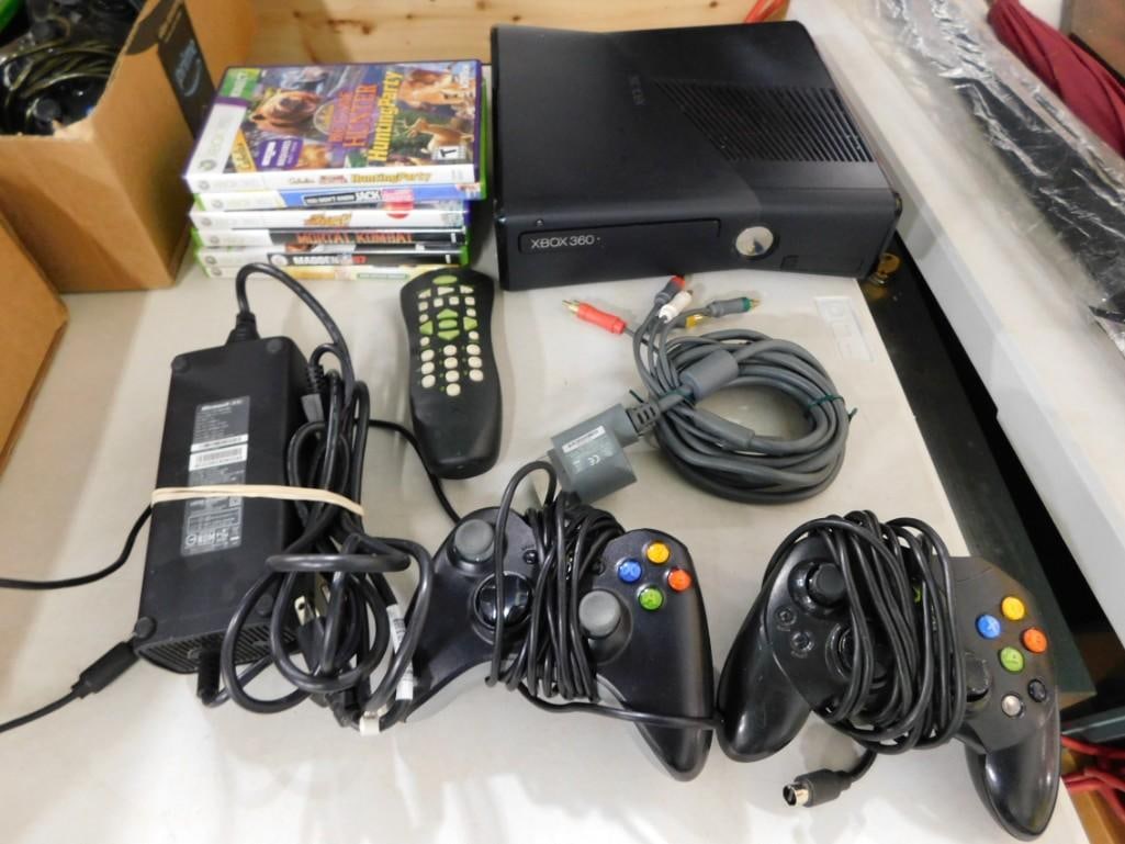 Microsoft XBox 360 Video Game Lot including System, controllers, some Games - etc. (1 of 5)
