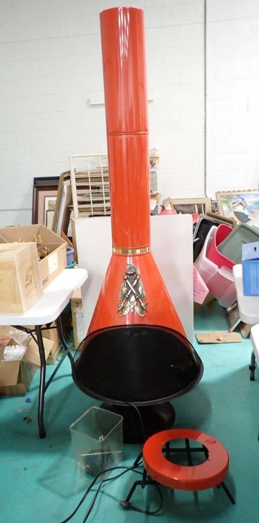 MCM Orange Cone Electric Fireplace Mid Century Modern Vintage (1 of 11)