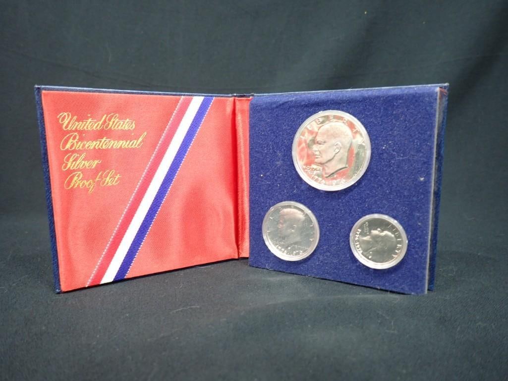 US Mint Bicentennial Silver Proof Set Dollar, Quarter, Half 3 pc Set 40% Silver (1 of 6)
