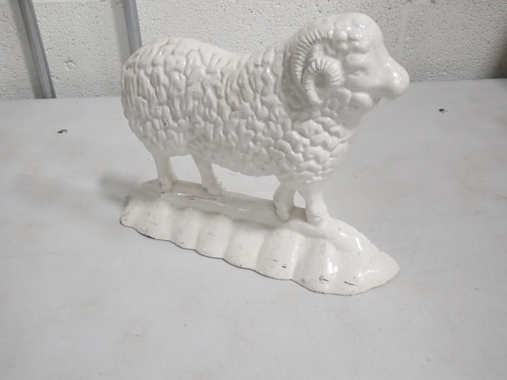 Faroy Painted Cast Iron Sheep Form Door Stop (1 of 6)