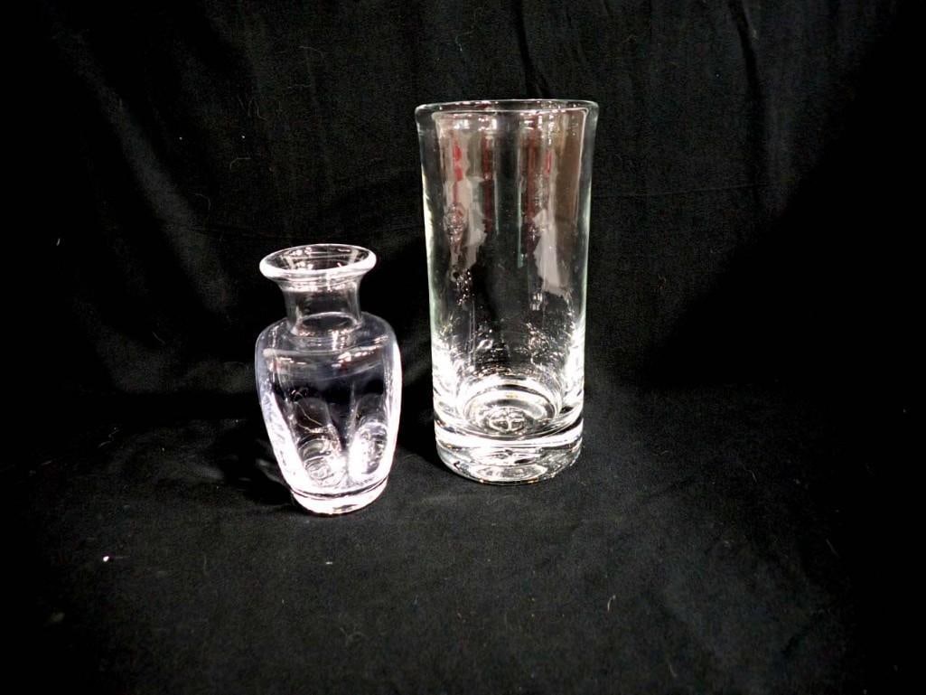 2 Simon Pearce Glass Vases incl One 6" Shelburne Flower Vase and One 8 3/4" Cylinder Vase (1 of 11)