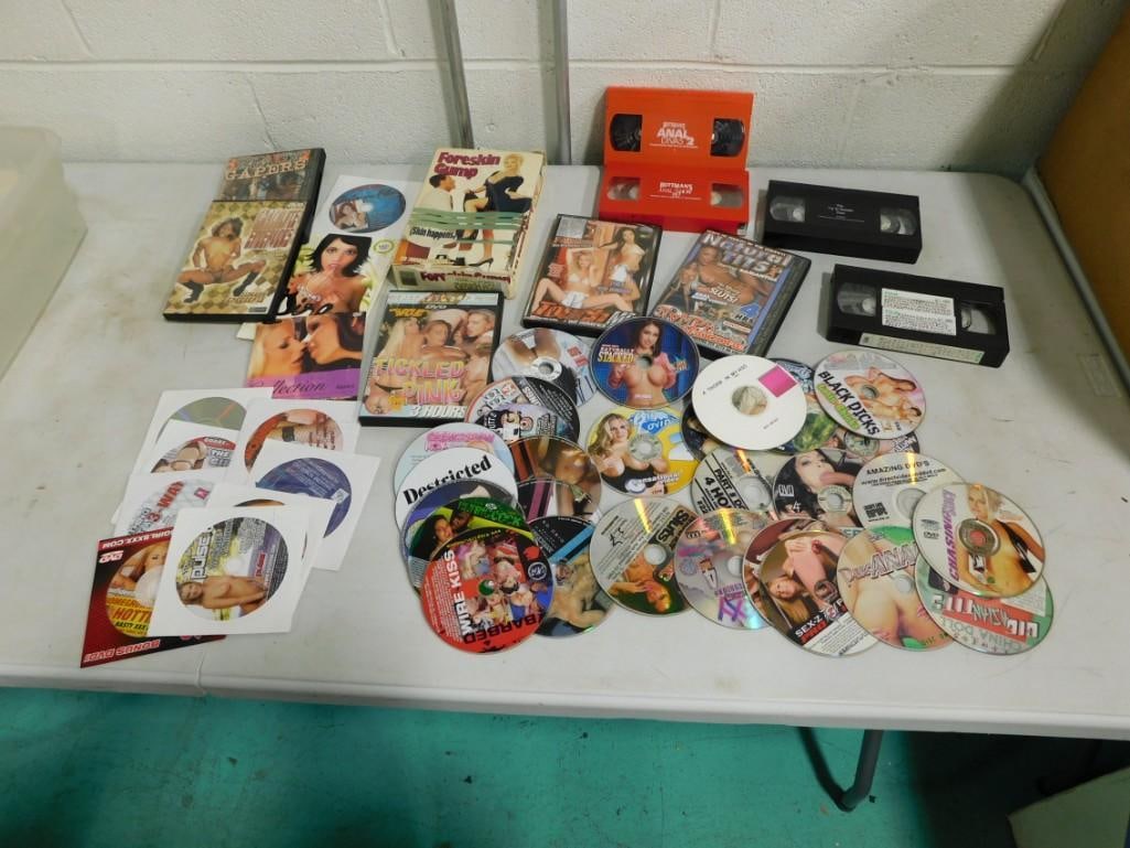 Adult Video Lot including Foreskin Gump, Buttman's Anal Divas 2, Naturally Stacked No3, Big Lovin' 2 (1 of 6)