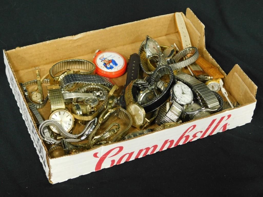 Large Lot of assorted watches - some automatic, some wind, some quartz, some work, some don't: Large Lot of assorted watches - some automatic, some wind, some quartz, some work, some don't