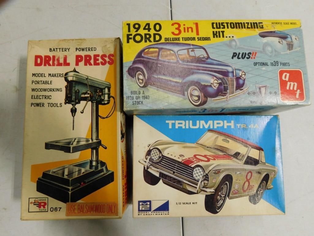 2 Car Model Kits and a Battery Powered Drill Press (1 of 6)