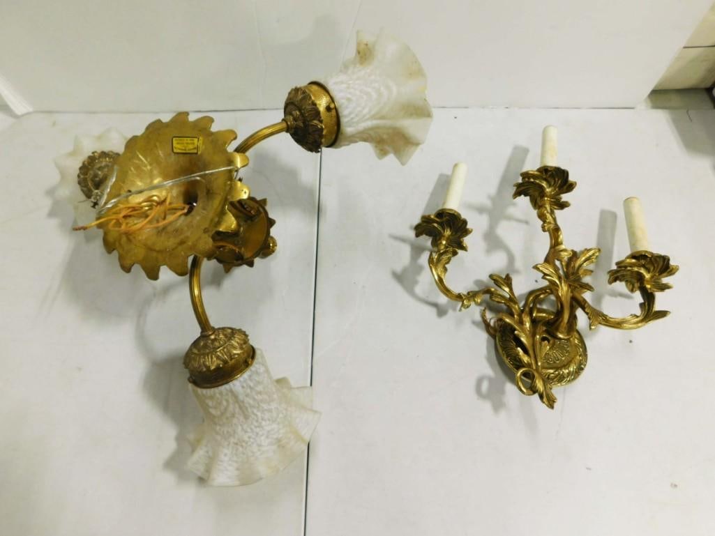 2 Vintage Light Fixtures incl 1 Wall Sconce and 1 Ceiling Light (1 of 8)