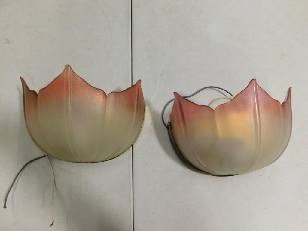 2 Wall Sconces Ombre Glass with Iridescent Finish (1 of 4)