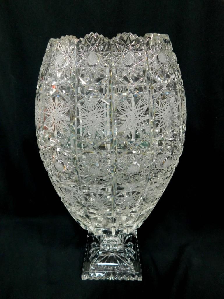American Brilliant Cut Crystal Footed Vase (1 of 4)