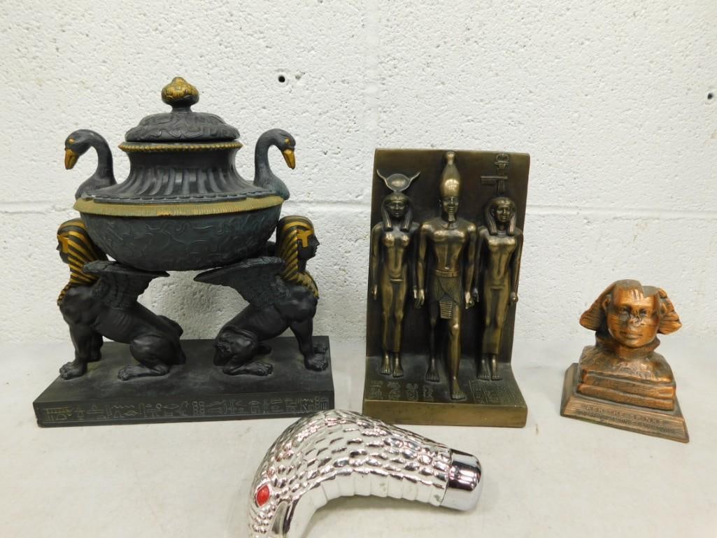 Collectibles Lot including Egyptian - Cobra Shift knob, Essential Oil container - Ptolemaic Style, (1 of 9)