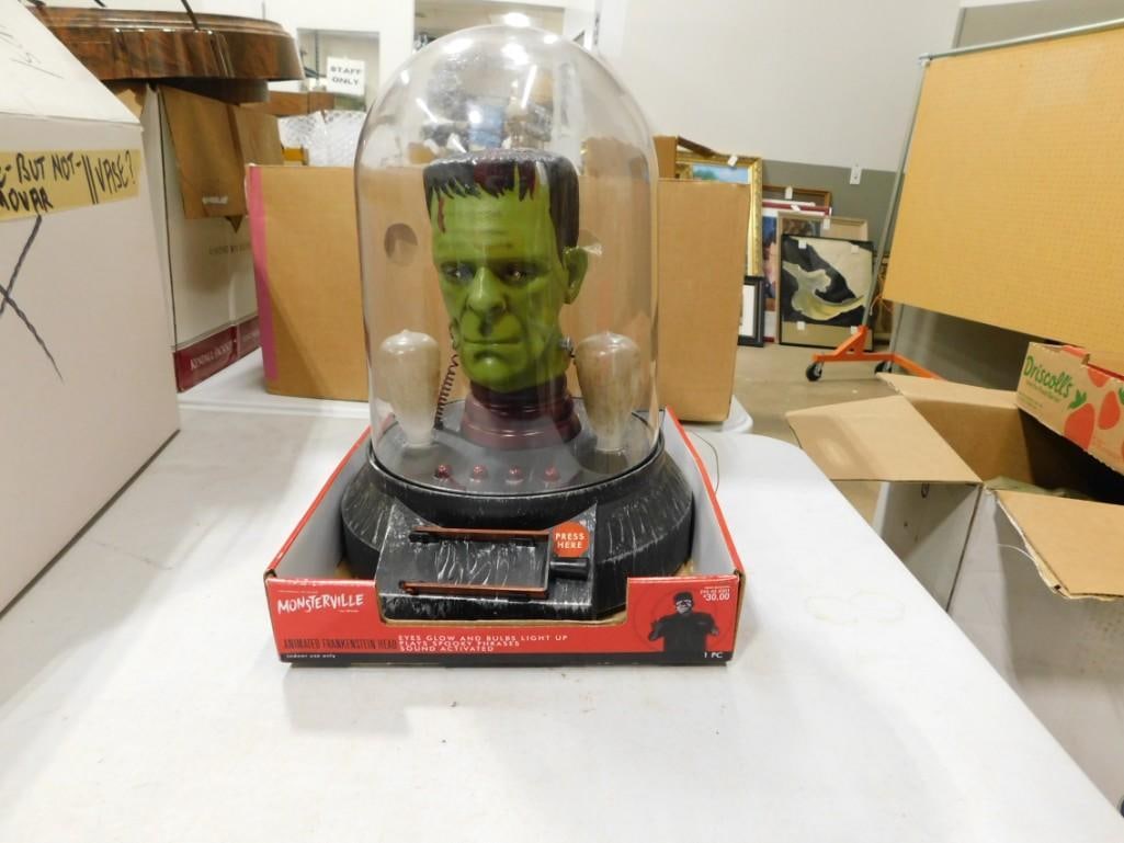 Monsterville Frankenstein Head - lights up and talks (1 of 3)