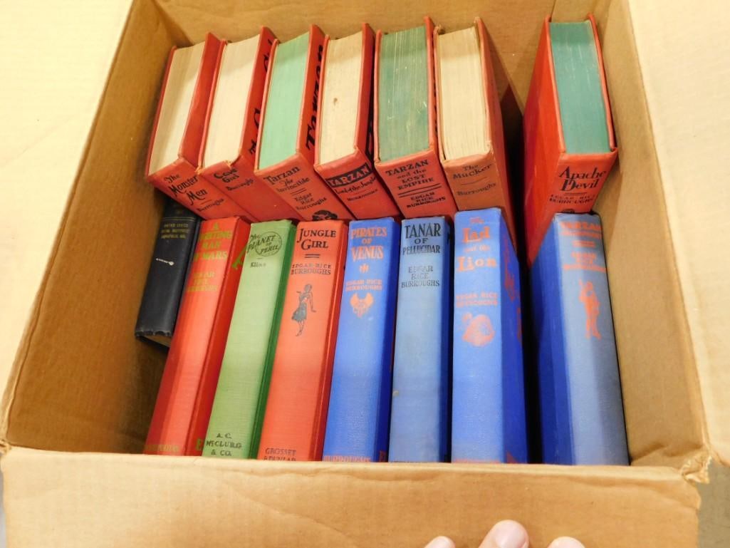 Large lot of vintage Edgar Rice Burroughs books including Tarzan, Monster Men, Cave Girl, etc.: Large lot of vintage Edgar Rice Burroughs books including Tarzan, Monster Men, Cave Girl, The Lad and the Lion, etc.