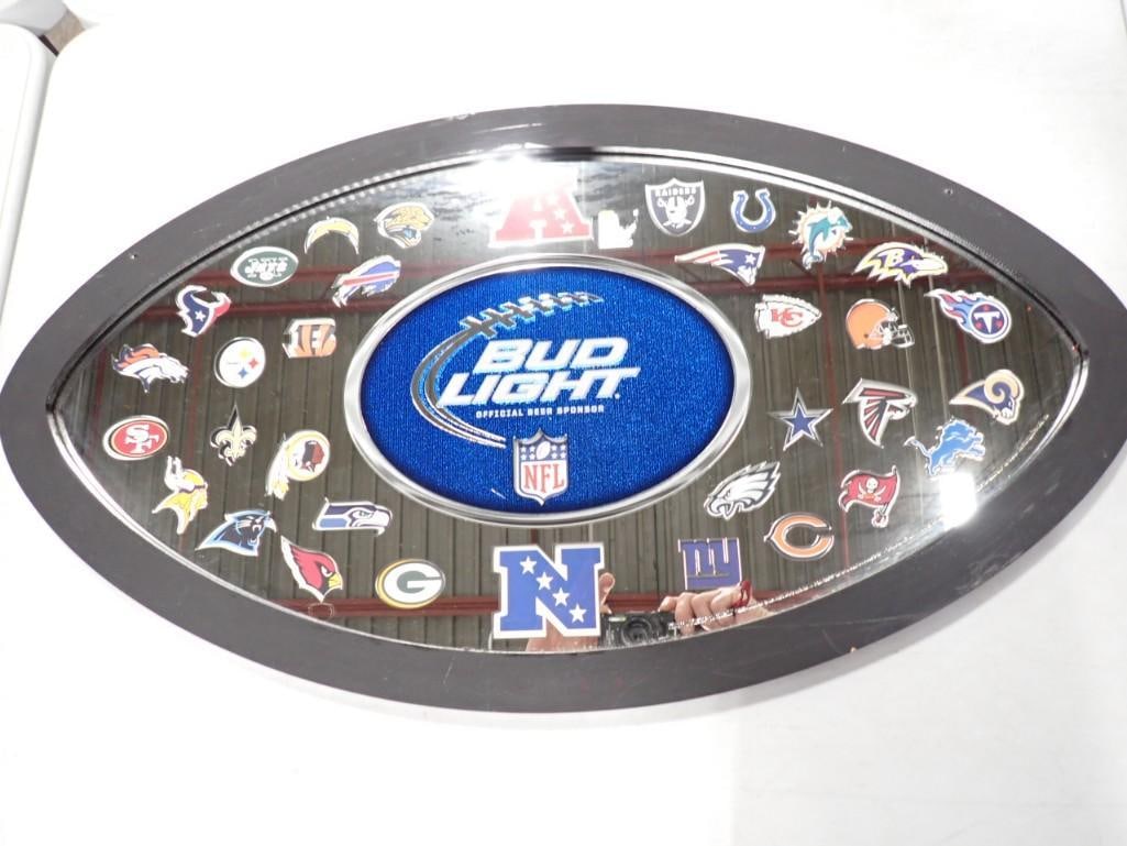 Bud Light NFL Football Shaped Bar Mirror (1 of 4)