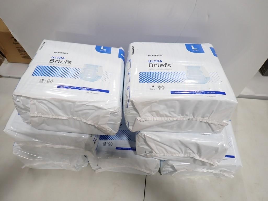 McKesson Ultra Briefs - Size L - 7 packs with 18 in each (1 of 4)