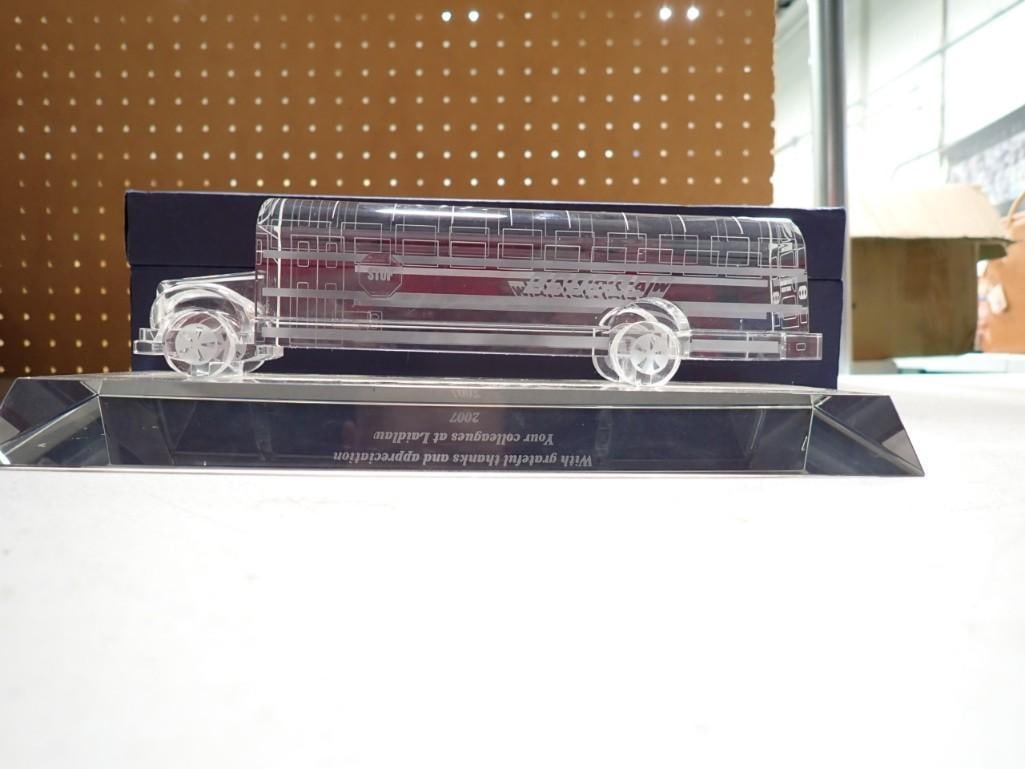 Glass School Bus Award with case (1 of 5)