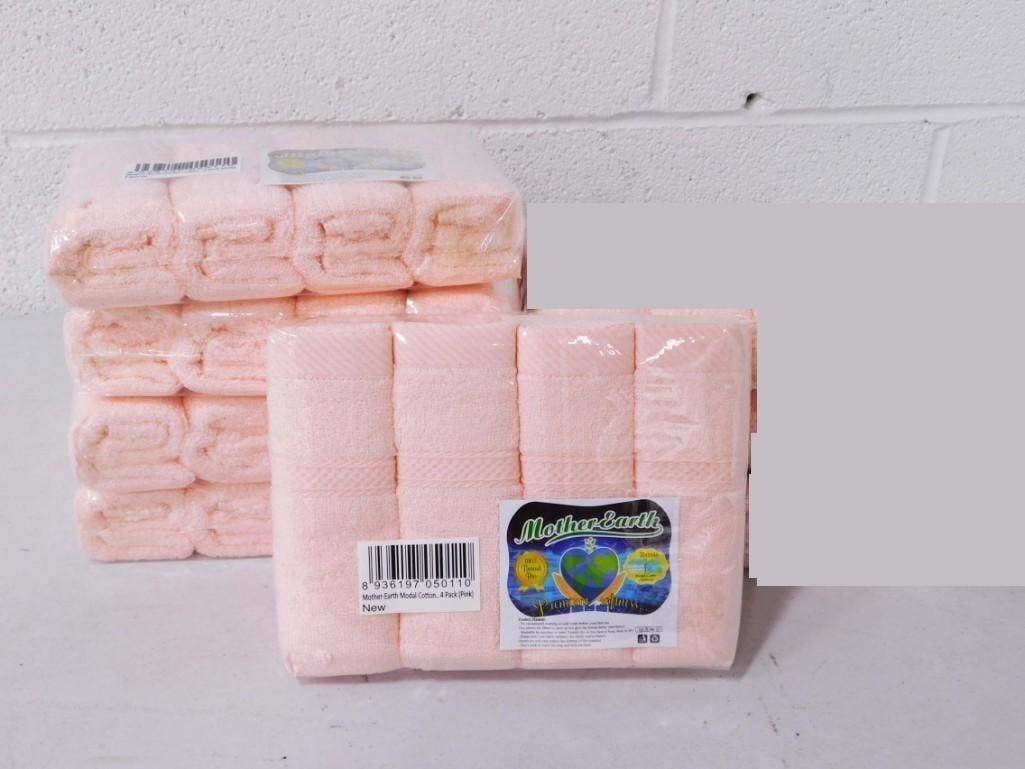 5 New Packs of 4 Hand Towels Total of 20 Pink or  Peach Colored Mother Earth (1 of 2)