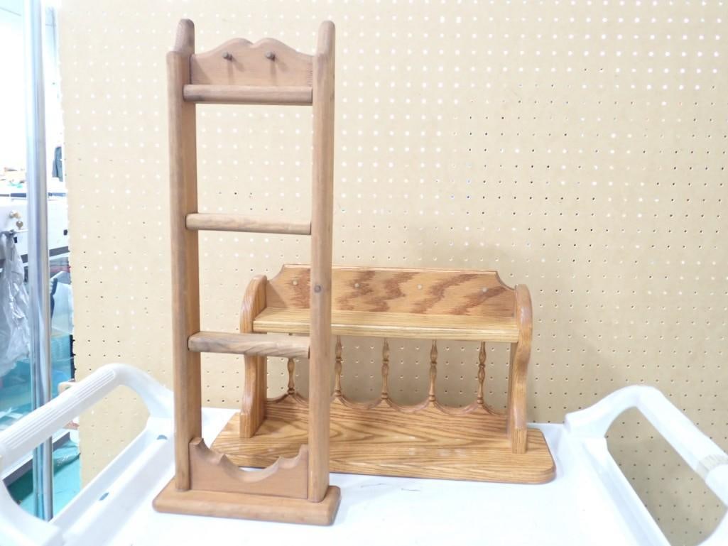 2 Wood Nick Nack Shelves: 2 Wood Nick Nack Shelves