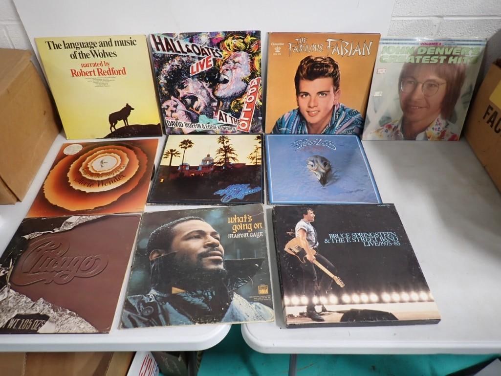 Vinyl Record Albums including Stevie Wonder, Marvin Gaye, Chicago, Springsteen, John Denver (1 of 6)