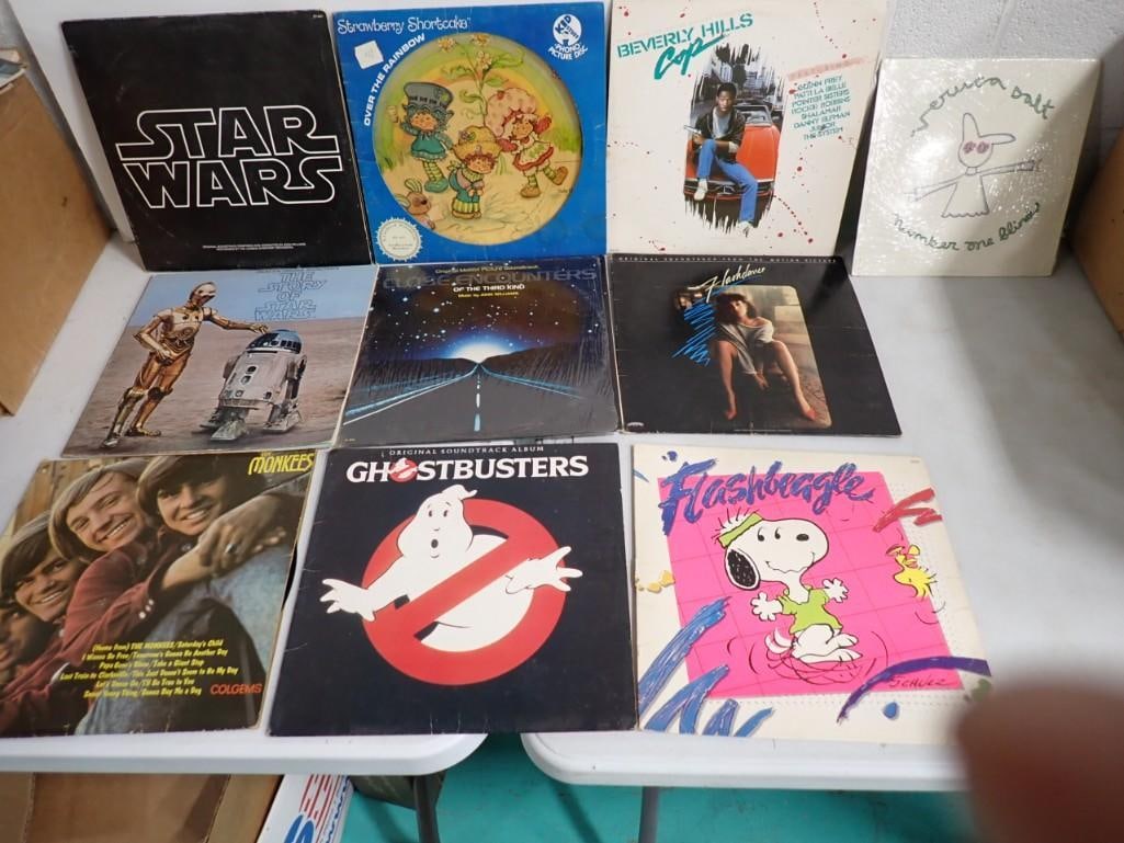 Vinyl Record Albums including Star Wars, Ghostbuster, Beverly Hills Cop, The Monkees, Close Encounte (1 of 5)