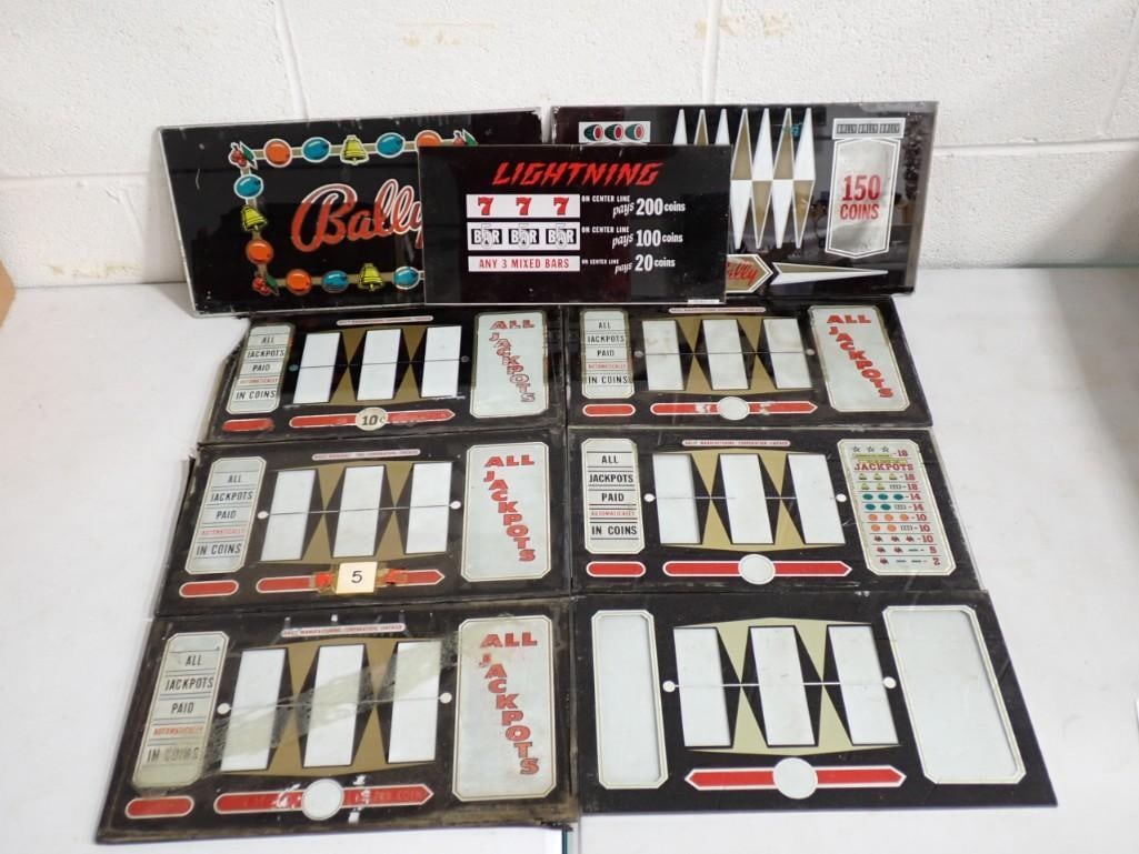 Lot of Vintage Slot Machine Glass incl Bally's (1 of 13)