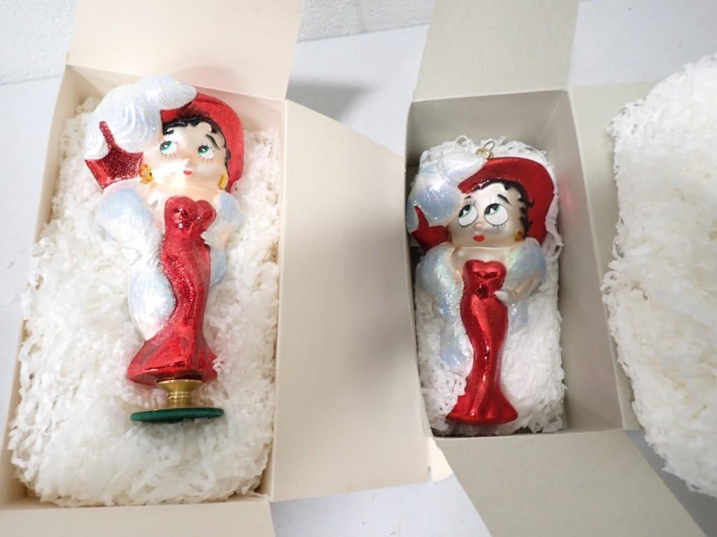 Pair of Polonaise Collection Betty Boop Glass Christmas Ornaments - Kurt S. Adler: Pair of Polonaise Collection Betty Boop Glass Christmas Ornaments - Kurt S. Adler