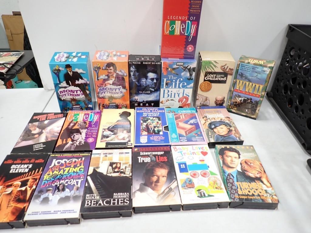 Movie / Video Lot including Monty Python, WWII, Legends of Comedy, Ocean's Eleven, The Fugitive, etc: Movie / Video Lot - See all pictures! including Monty Python, WWII, Legends of Comedy, Ocean's Eleven, The Fugitive, Austin Powers, Braveheart, MIB, Bounce, Four Weddings and a Funeral, etc - Top 
