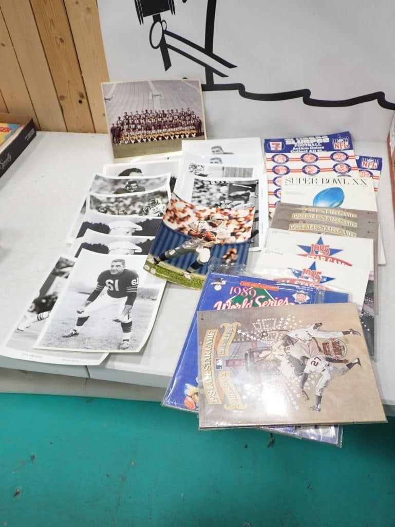 Sports Ephemera Lot including Old Photos, Superbowl XX Program, Baseball All Star Game Programs, etc (1 of 8)