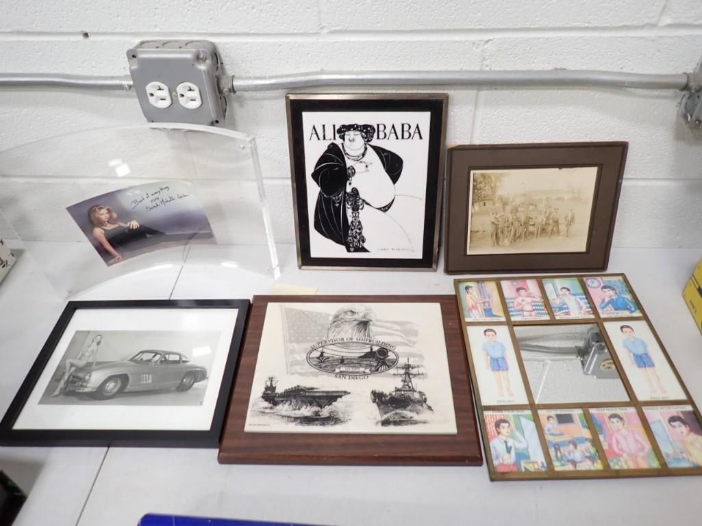 Picture Lot including Ali Baba Marble Picture, Sarah Michelle Gellar, 300SL Coupe with Nude Woman: Picture Lot including Ali Baba Marble Picture, Sarah Michelle Gellar, 300SL Coupe with Nude Woman, etc.