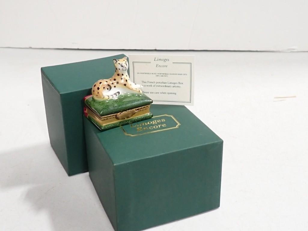 Limoges Leopard Porcelain Trinket Box with Original Box Made in France (1 of 9)