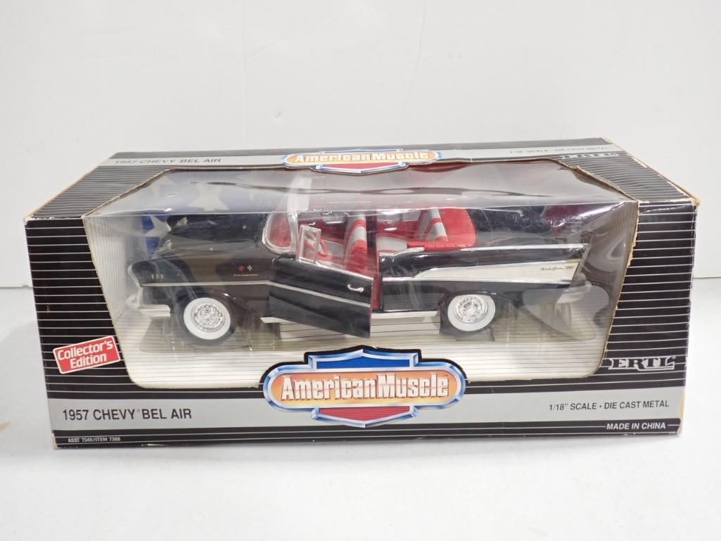 Die Cast 1957 Chevy Bel Air 1/18 Scale Model Car Ertl American Muscle in Original Box (1 of 10)