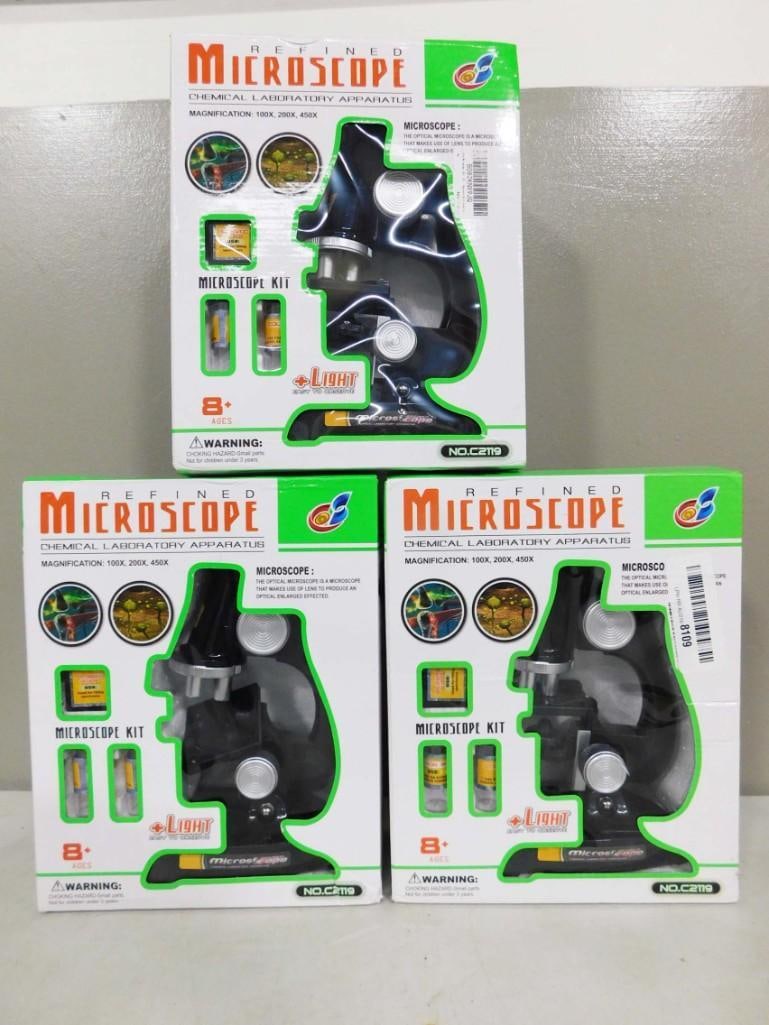 3 Children's Microscopes incl Refined Microscope Up to 450x New in Box (1 of 2)