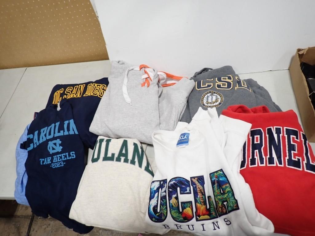 University Shirts incl Tulane Sweatshirt, Cornell Sweatshirt, UCLE, UC San Diego, etc: University Shirts incl Tulane Sweatshirt, Cornell Sweatshirt, UCLE, UC San Diego, Carolina Tar Heels, etc . 9 Shirts total